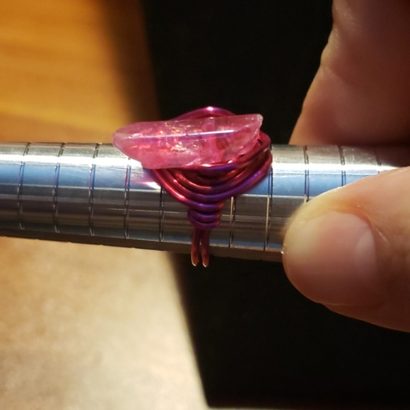 Hot Magenta Crystal Necklace & Ring set - Picture 7 of 8